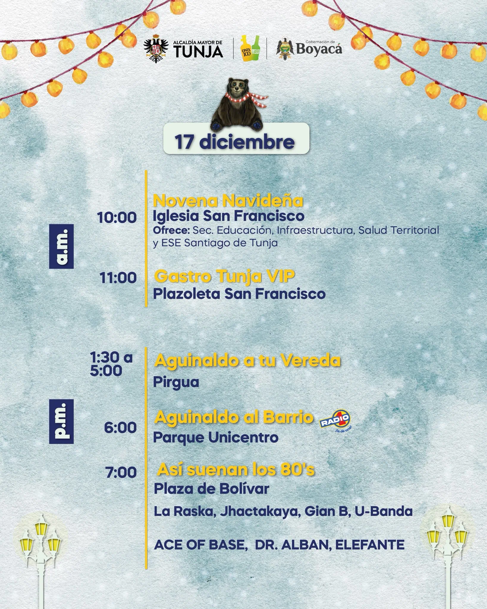 Programacion aguinaldo boyacense 17 de diciembre