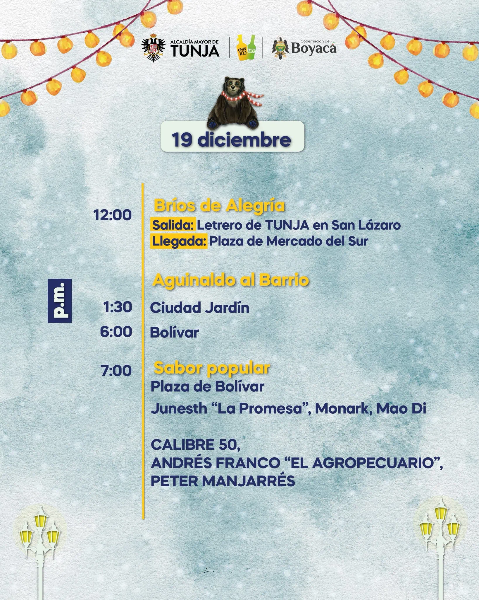 Programacion aguinaldo boyacense 19 de diciembre