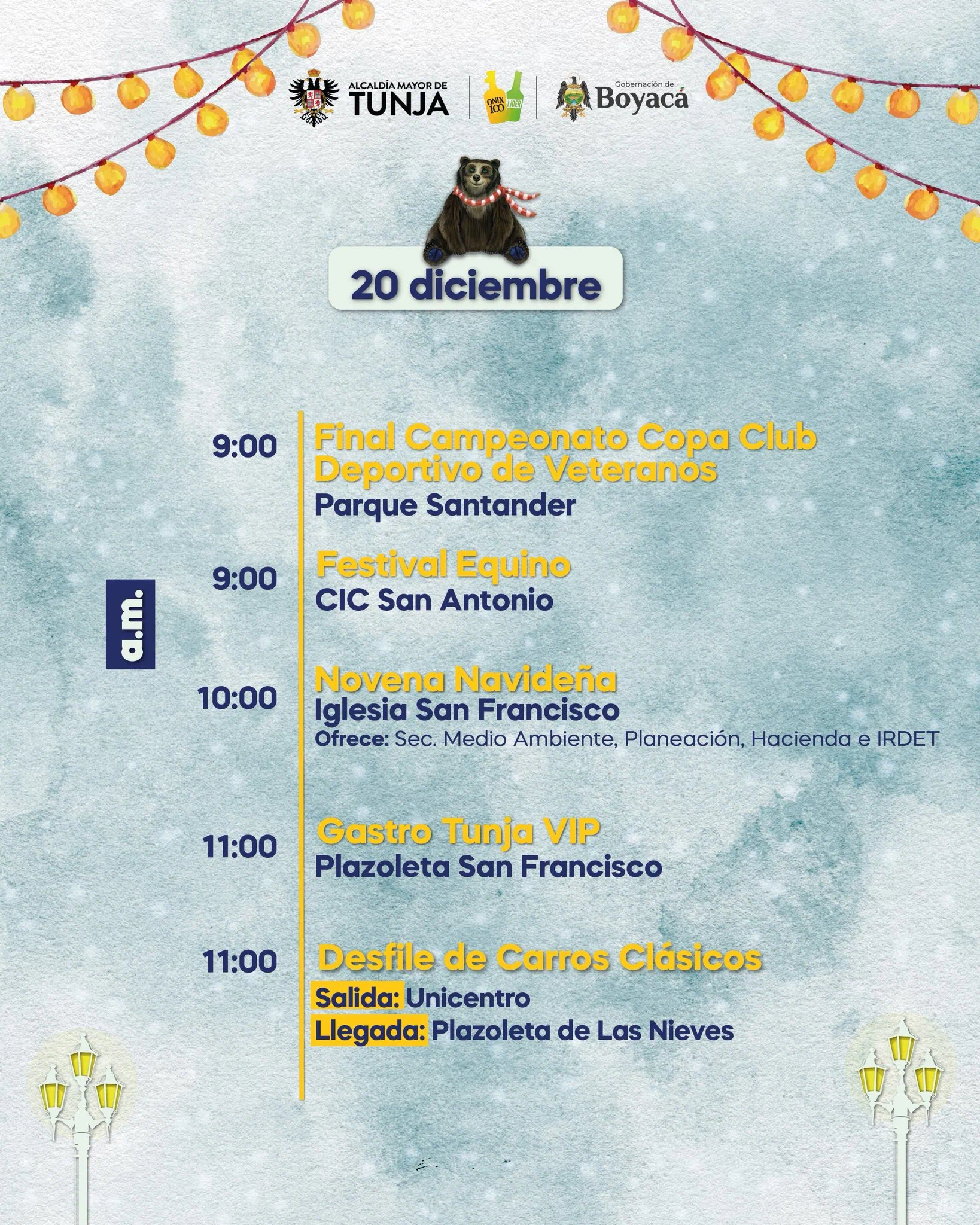 Programacion aguinaldo boyacense 20 de diciembre