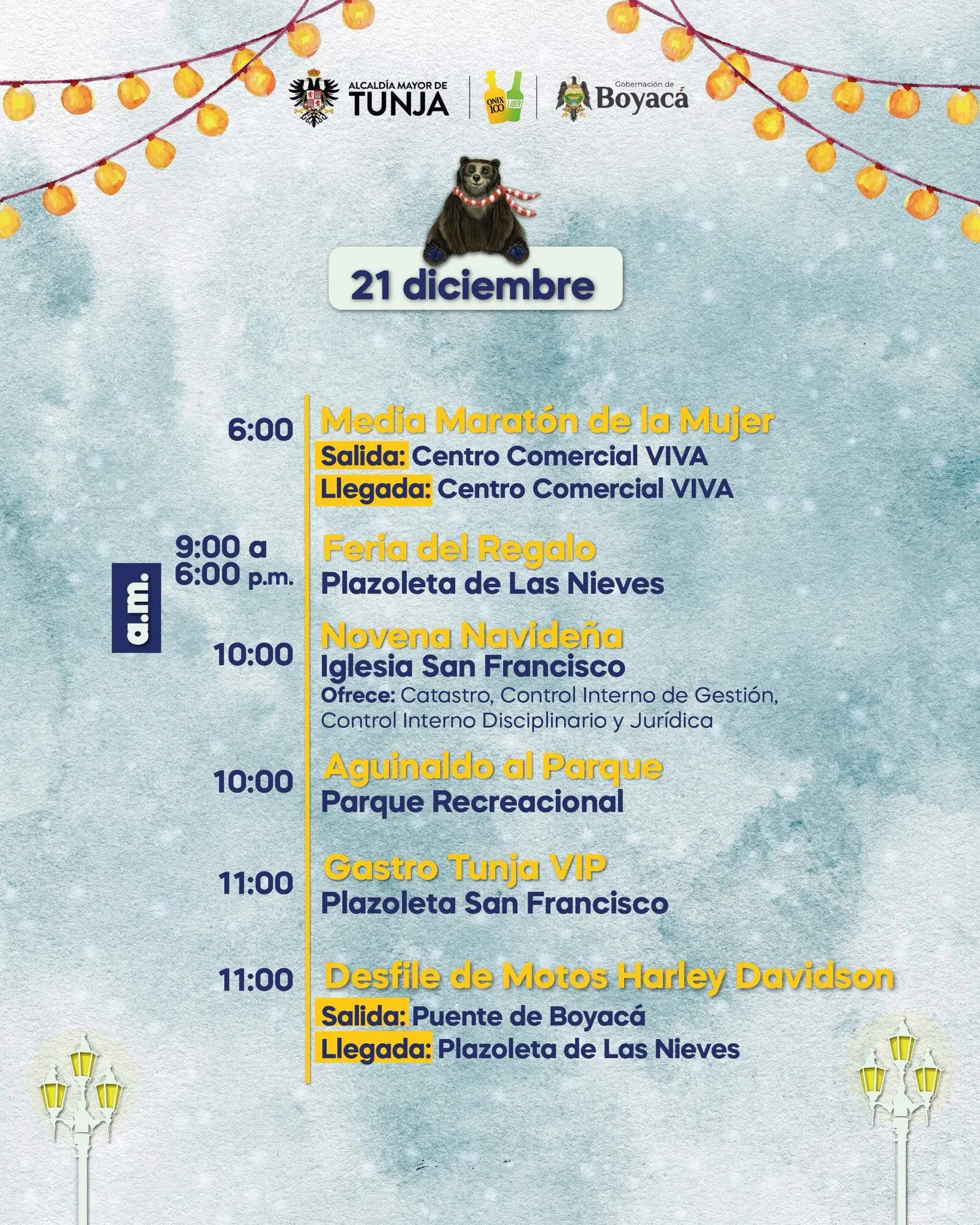 Programacion aguinaldo boyacense 21 de diciembre