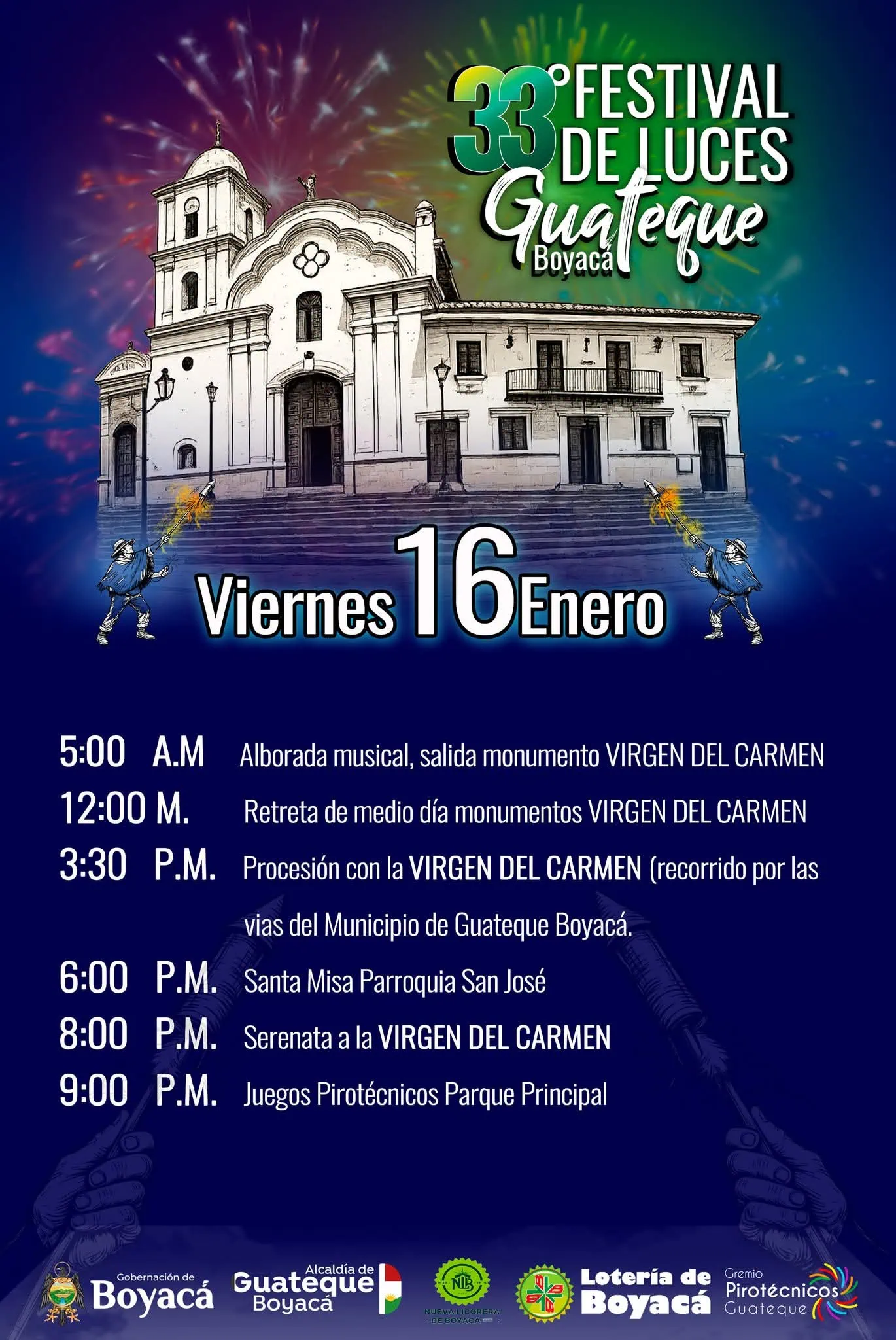 Programación fiestas en Guateque viernes 16 de enero 2026