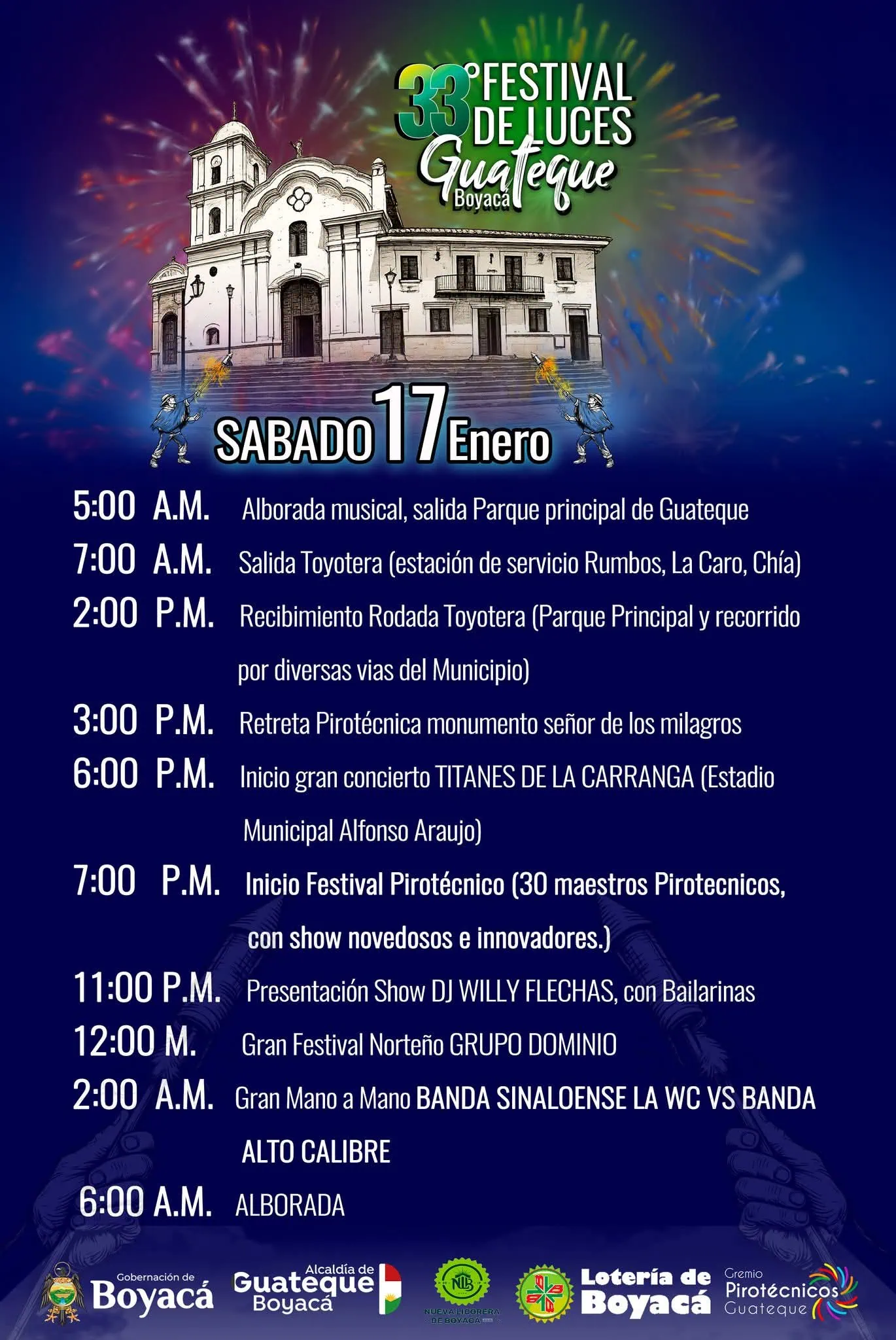 Programación fiestas en Guateque sábado 27 de enero 2026
