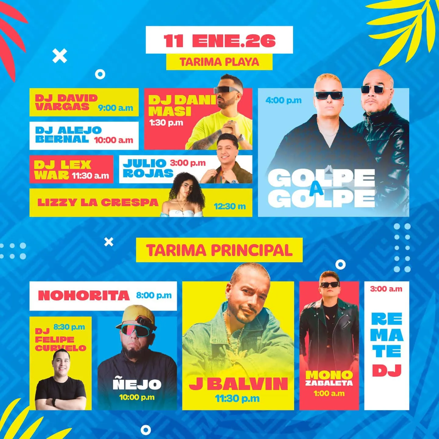 Programación Festival de Verano Manacacías domingo 11 de enero en Puerto Gaitán