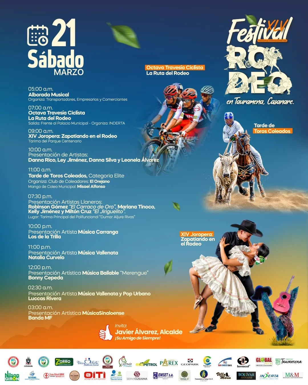 Programación 21 de marzo del Festival Internacional del Rodeo en Tauramena