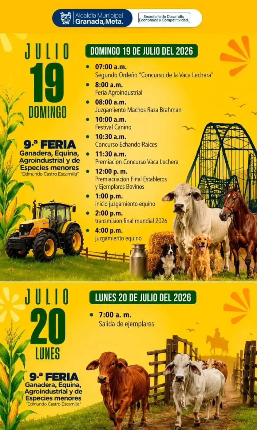 Feria Ganadera Equina Agroindustrial en Granada julio 19 y 20 de 2026