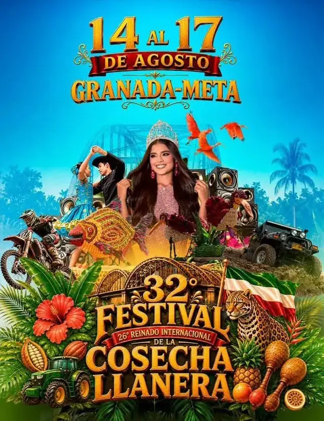 Programación Festival y Reinado Internacional de La Cosecha Llanera en Granada Meta