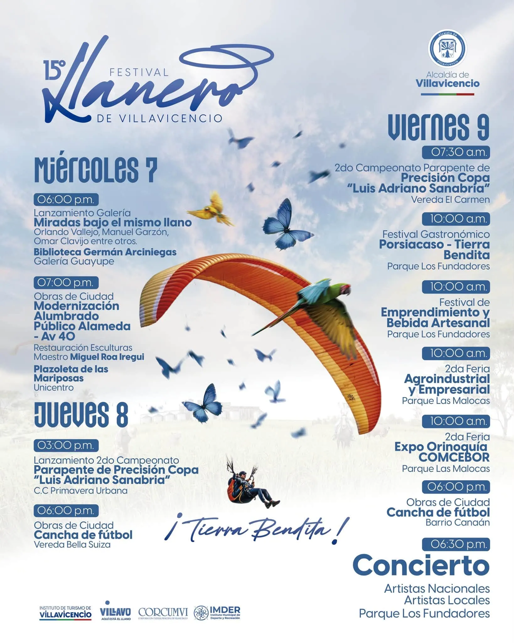 Programación Festival LLanero del 7 al 9 de octubre de 2026