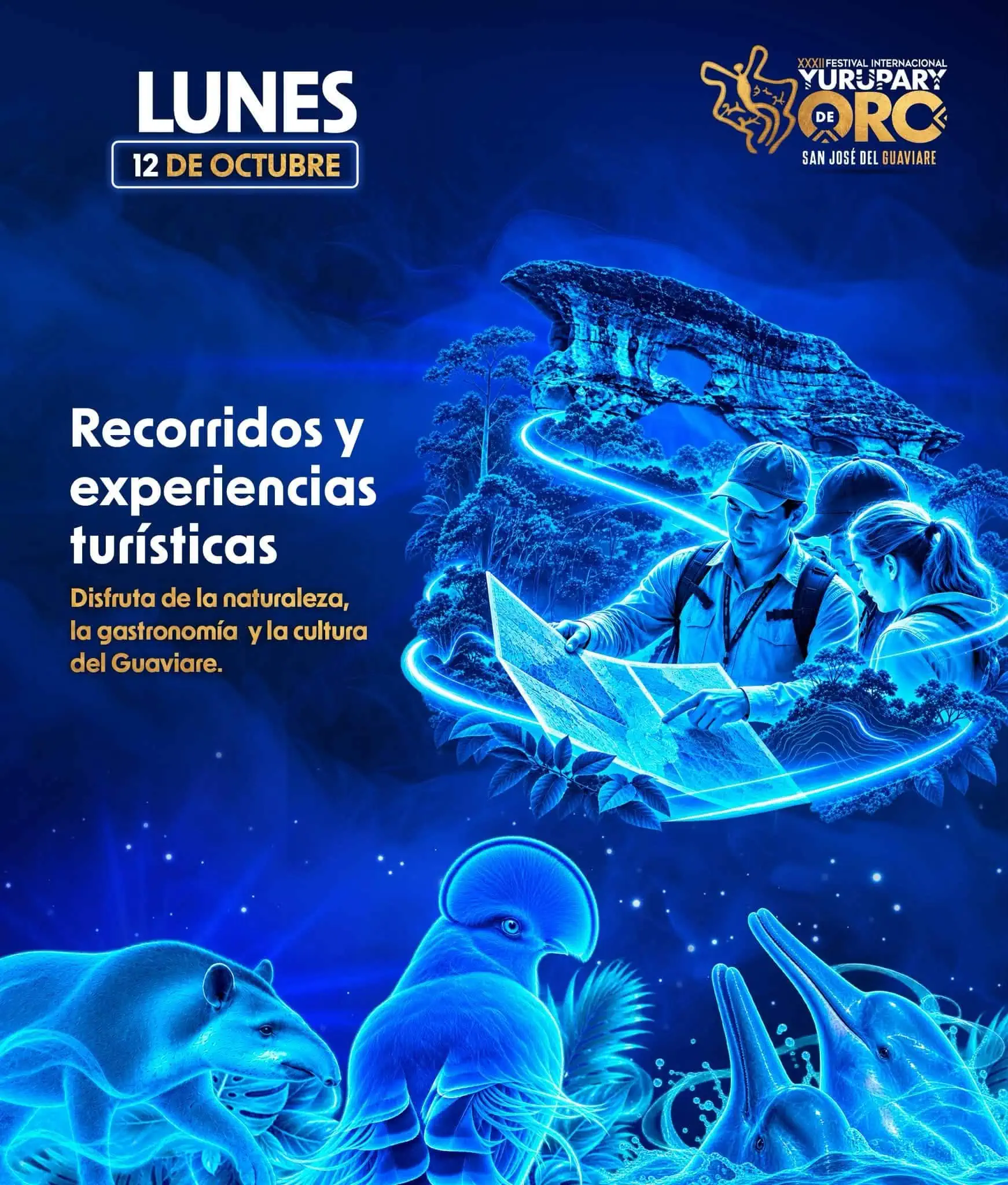Programación del Festival Internacional Yurupary de Oro lunes 12 de octubre de 2026