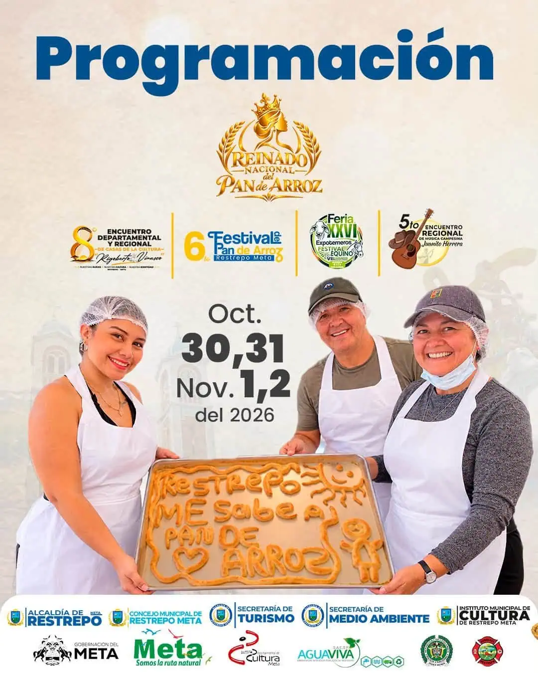 Programación del Festival del Pan de Arroz 2026 en Restrepo Meta
